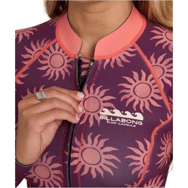 2026 Billabong Womens Salty Dayz 2mm Long Sleeve Springsuit Wetsuit ABJW400136 - Eggplant